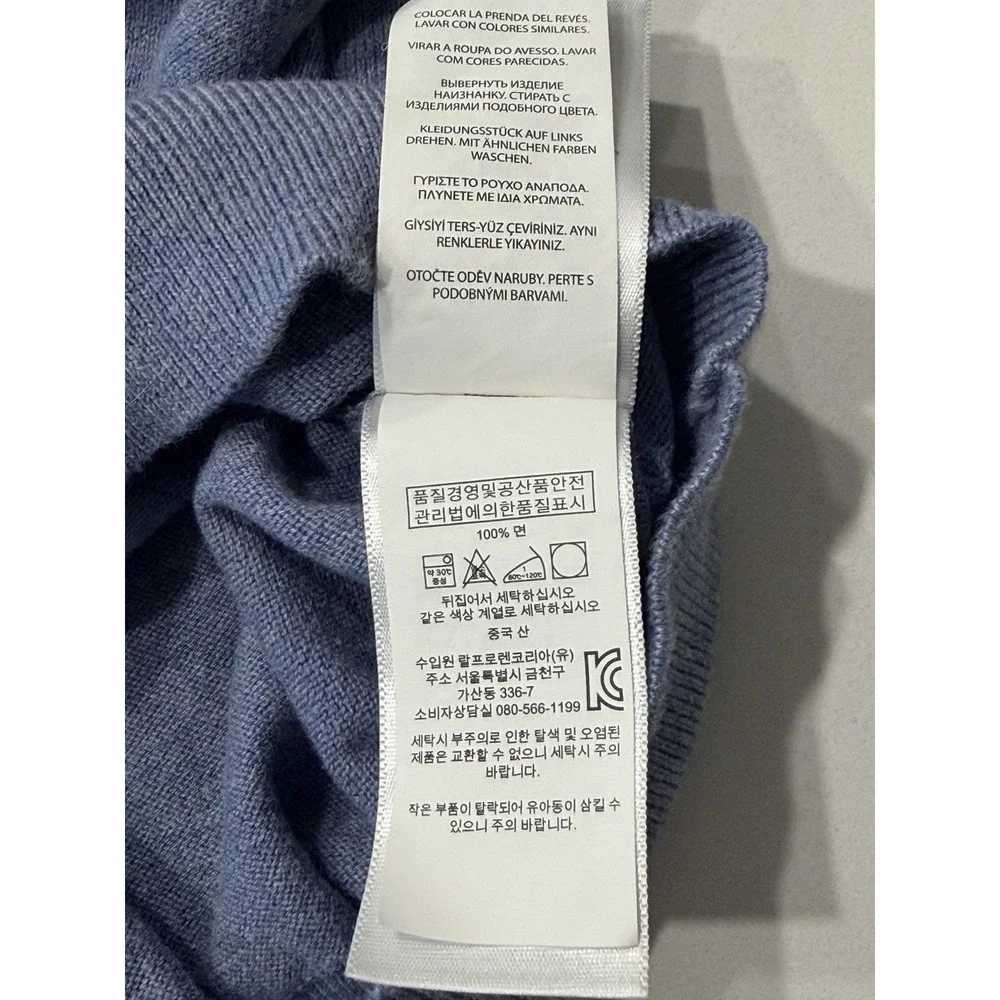Polo Ralph Lauren Pima Cotton V-Neck Sweater Blue Mens XXL Pullover